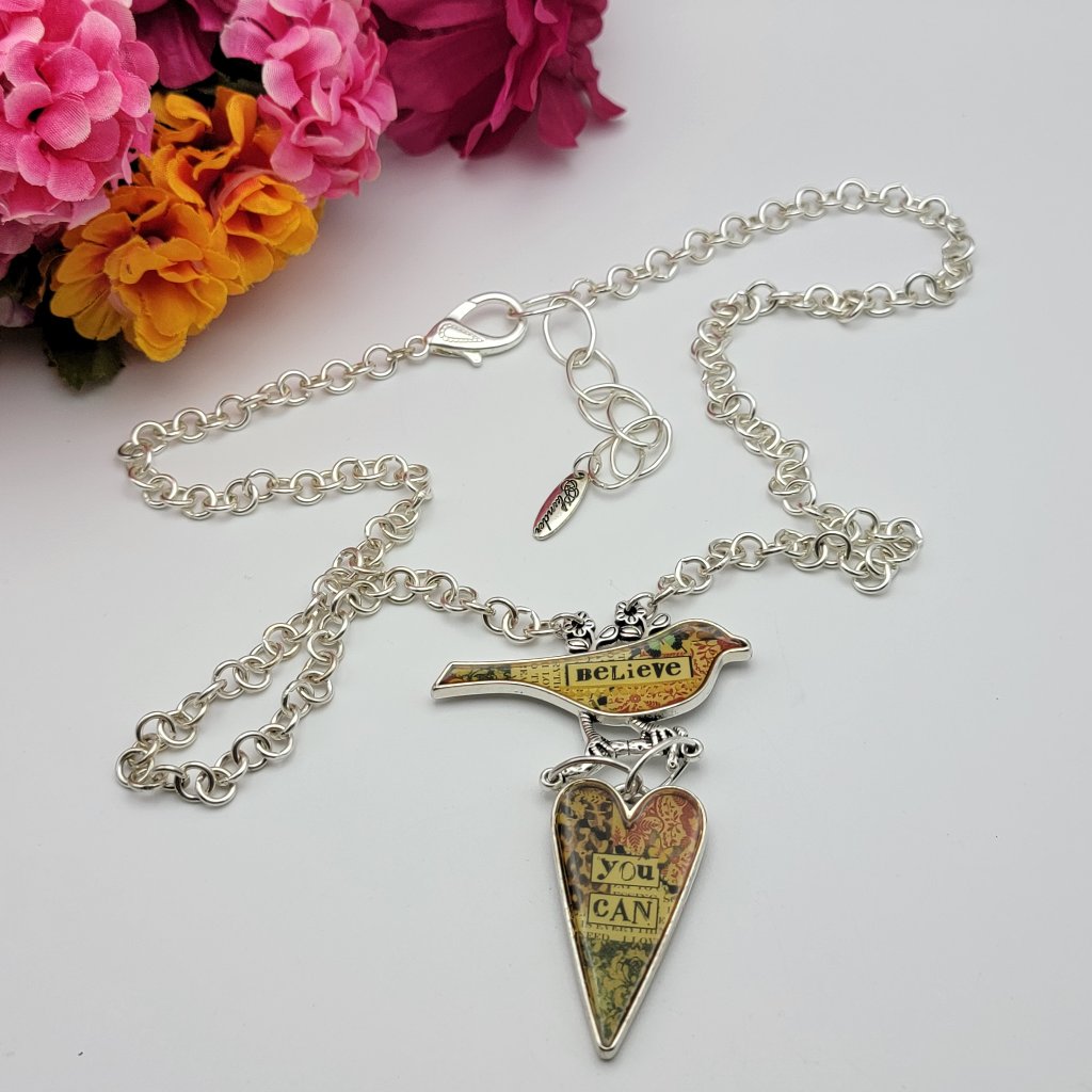 Plunder Design Bird & Heart Pendant Necklace 
